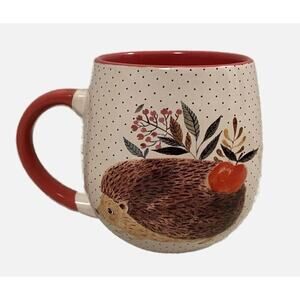 Nicole Miller Large Coffee Mug/Tea Cup 16oz Hedgehog & Polka Dots